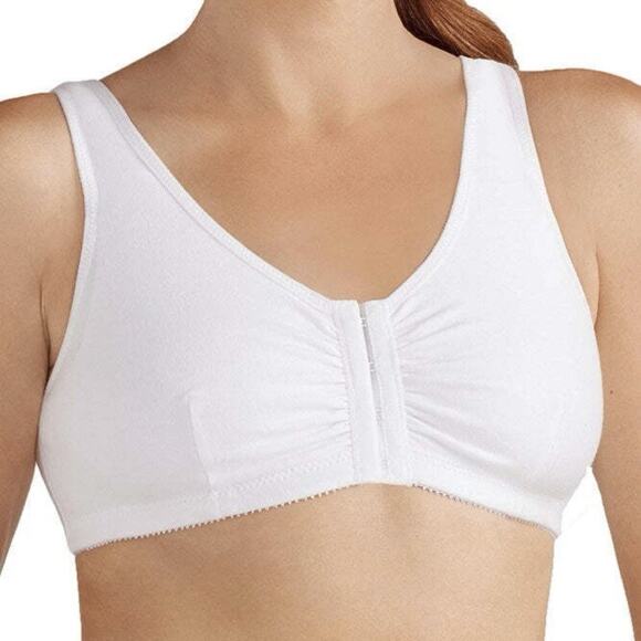 Amoena Size Small A/B Soft Sleep Bra Pocketed Mastectomy Frances Front Closure - Picture 3 of 7